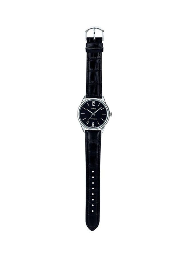 CASIO - Men's Dress Leather Analog Watch MTP-V005L-1BUDF - 40 mm - Black - Image 1