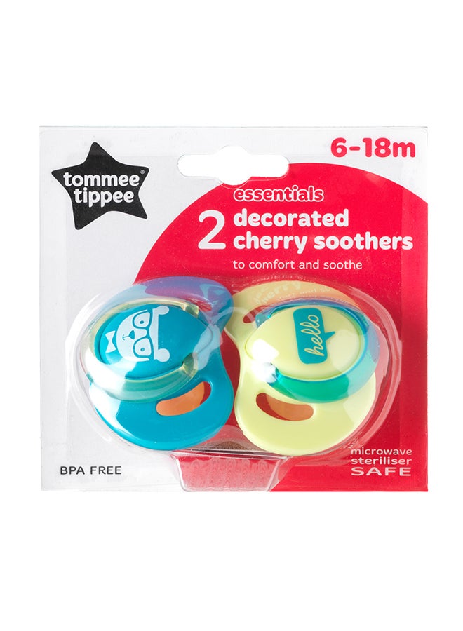 تومي تيبي لهاية بشكل الكرز لاتيكس مزخرفة من مجموعة إسينشيالز، 6 إلى 18 شهراً، قطعتان - أزرق/أصفر - Image 1