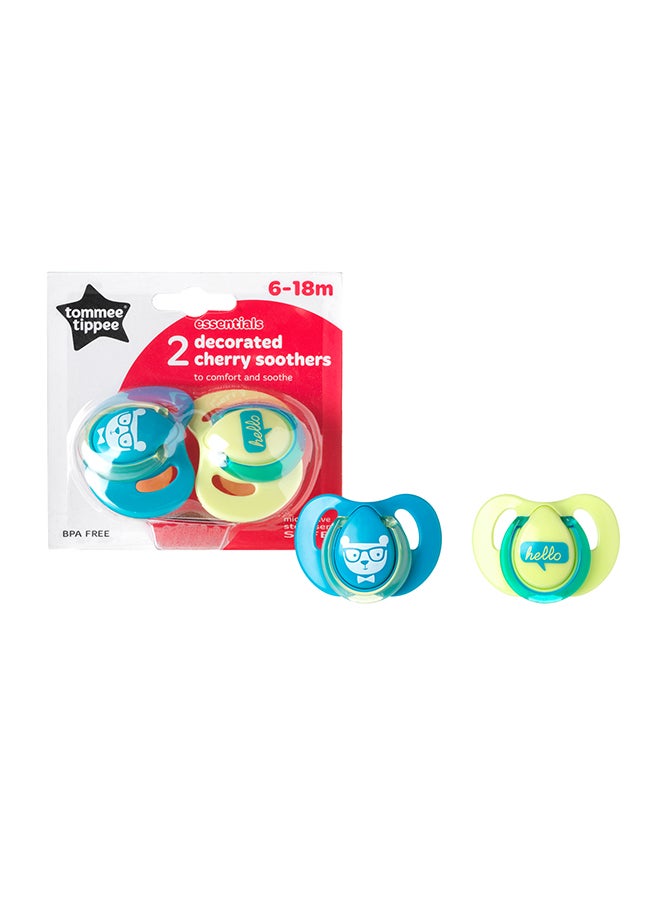 تومي تيبي لهاية بشكل الكرز لاتيكس مزخرفة من مجموعة إسينشيالز، 6 إلى 18 شهراً، قطعتان - أزرق/أصفر - Image 2