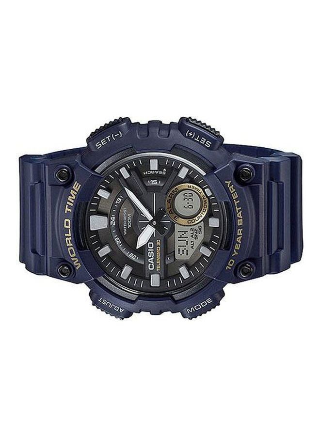 CASIO - Men's Water Resistant Analog & Digital Watch AEQ-110W-2AVEF - 47 mm - Navy - Image 1