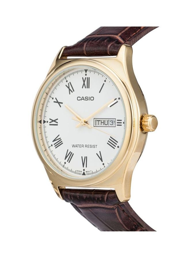 CASIO Men's Leather Analog Watch MTP-V006GL-7BUDF - 38 mm - Brown - Image 5