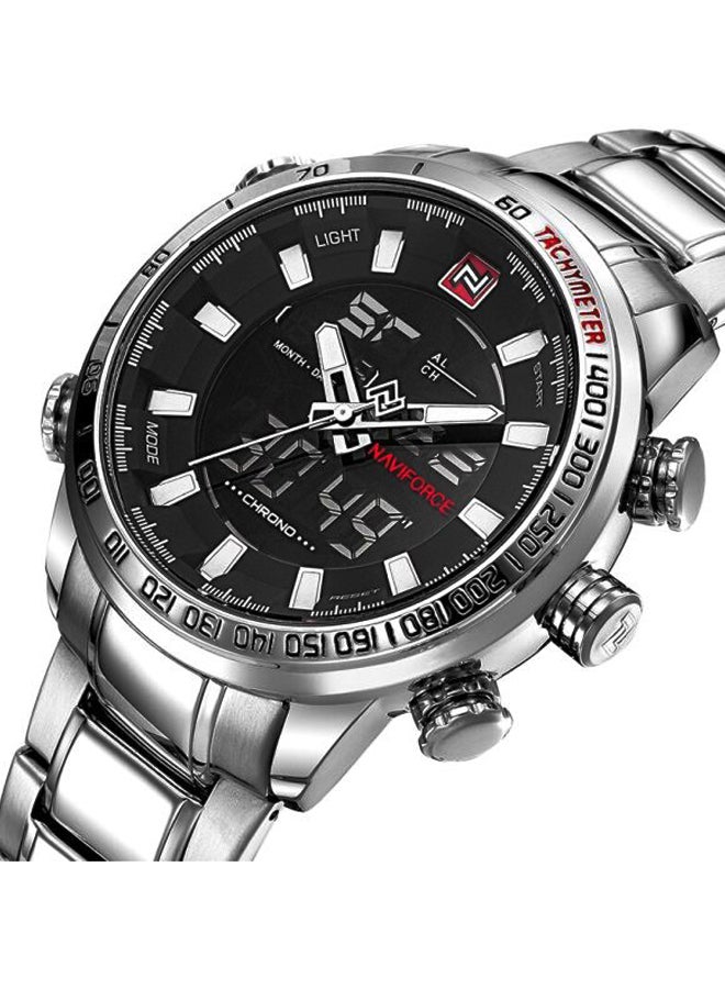 NAVIFORCE - Men's Water Resistant Analo/Digital Quartz Watch 9050 - 45 mm - Silver - Image 1