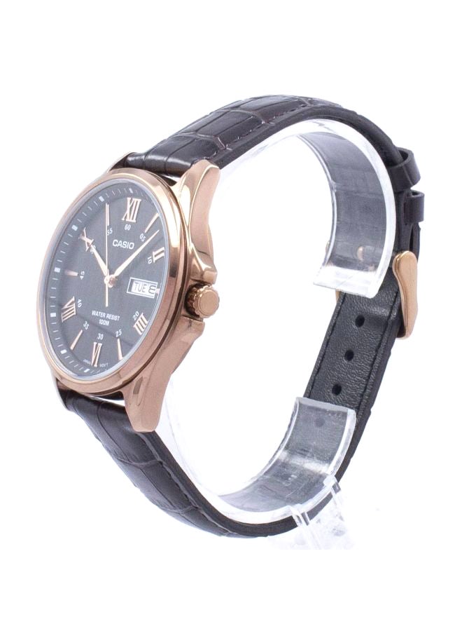 كاسيو ساعة يد إنتيسر بعقارب طراز MTP-1384L-1ADF - 47 مم - بني للرجال - Image 4