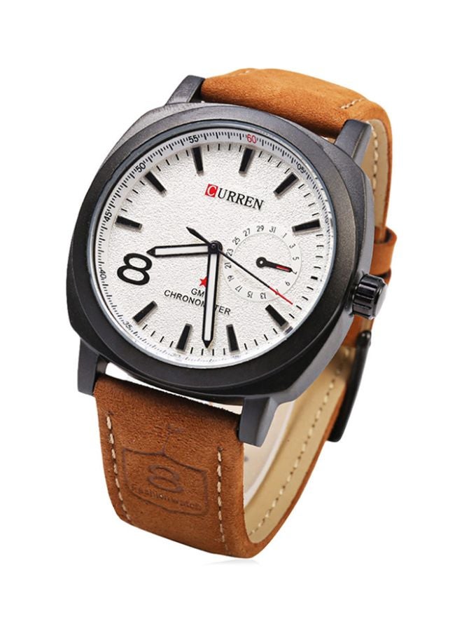 Water Resistant Analog Wrist Watch 8139 - 41 mm -Brown