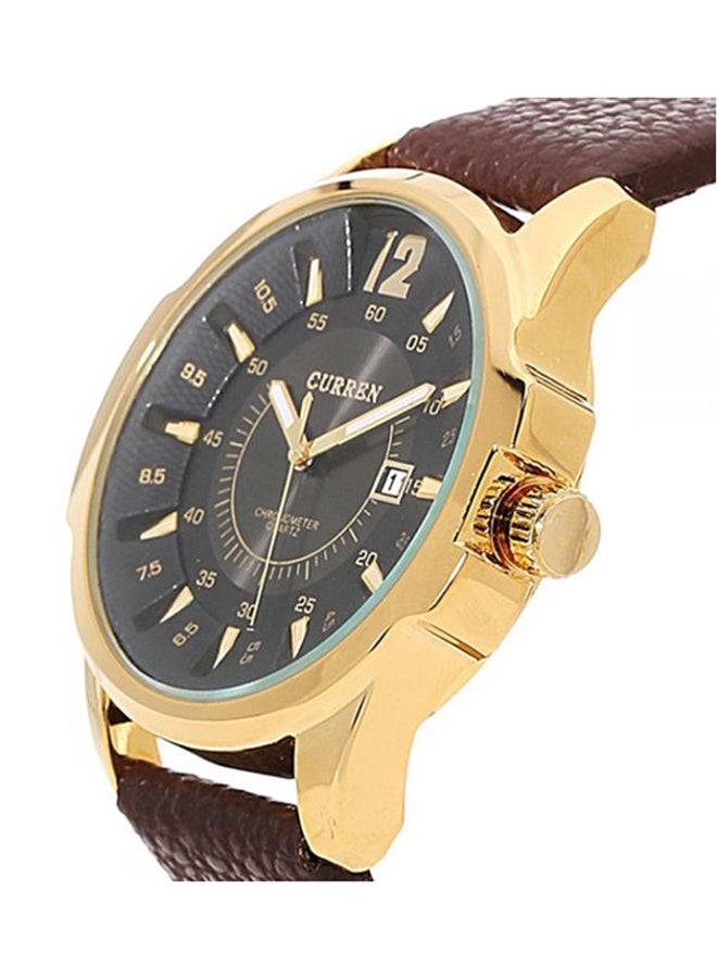 كارين ساعة يد بعقارب مقاومة للماء طراز 8123 - 48 مم - بني للرجال - Image 3