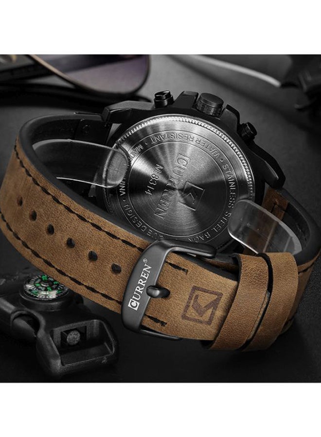CURREN - Men's Leather Chronograph Watch 8314 - 45 mm - Brown - Image 1