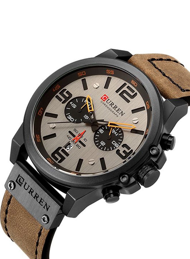 CURREN - Men's Leather Chronograph Watch 8314 - 45 mm - Brown - Image 1