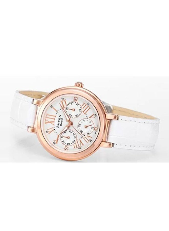 كاسيو ساعة يد بعقارب موديل شين SHE-3034GL-7AUER للرجال - Image 4