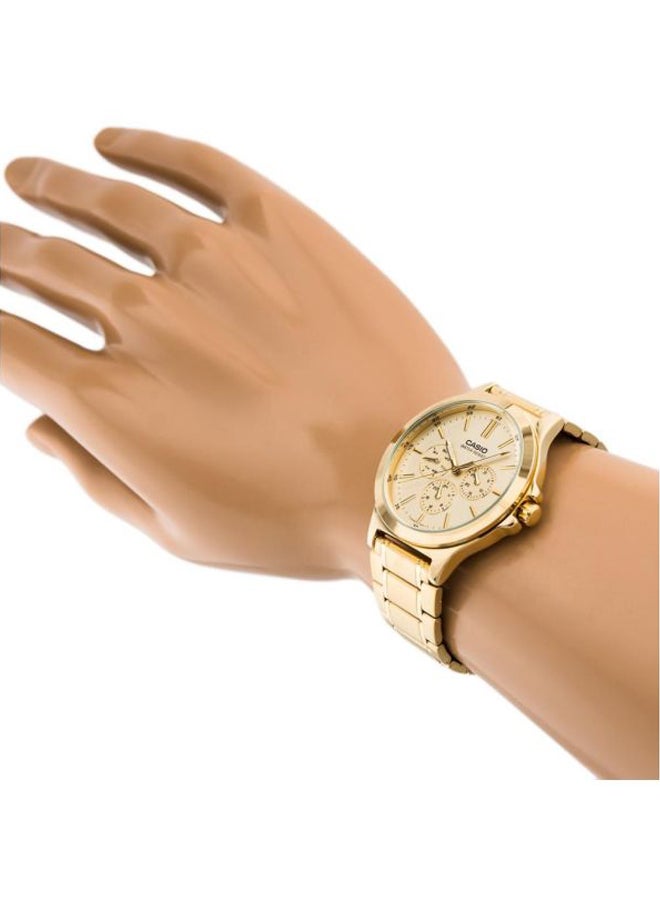 كاسيو ساعة يد بعقارب مقاومة للماء طراز LTP-V300G-9AUDF - 38 مم - لون ذهبي للنساء - Image 4