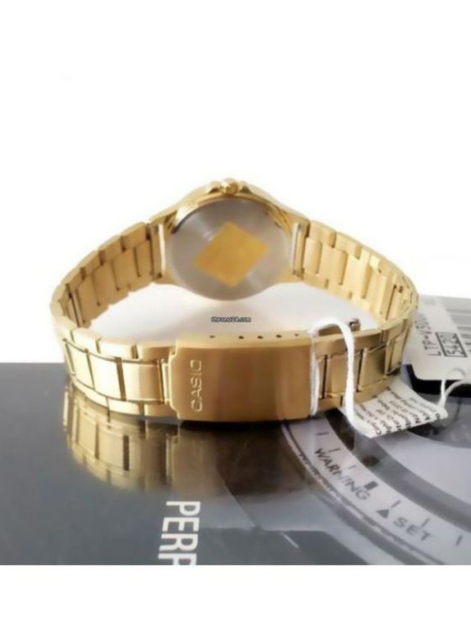 كاسيو ساعة يد بعقارب مقاومة للماء طراز LTP-V300G-9AUDF - 38 مم - لون ذهبي للنساء - Image 5