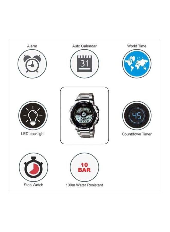 CASIO Men's Youth Digital Watch AE-1100WD-1AV Silver  - Image 5