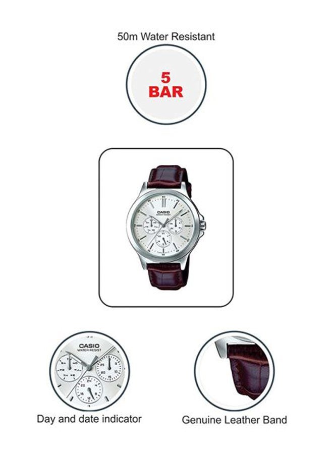 CASIO Men's Enticer Analog Watch MTP-V300L-7AUDF - 40 mm - Brown - Image 5