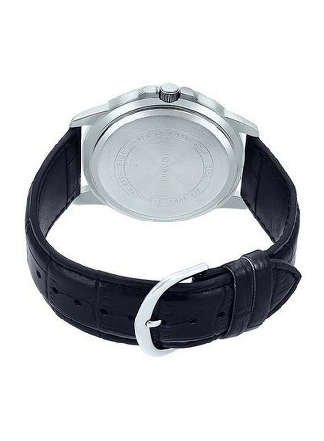 CASIO - Men's Enticer Leather Analog Watch MTP-VD01L-1EVUDF - 45 mm - Black - Image 1