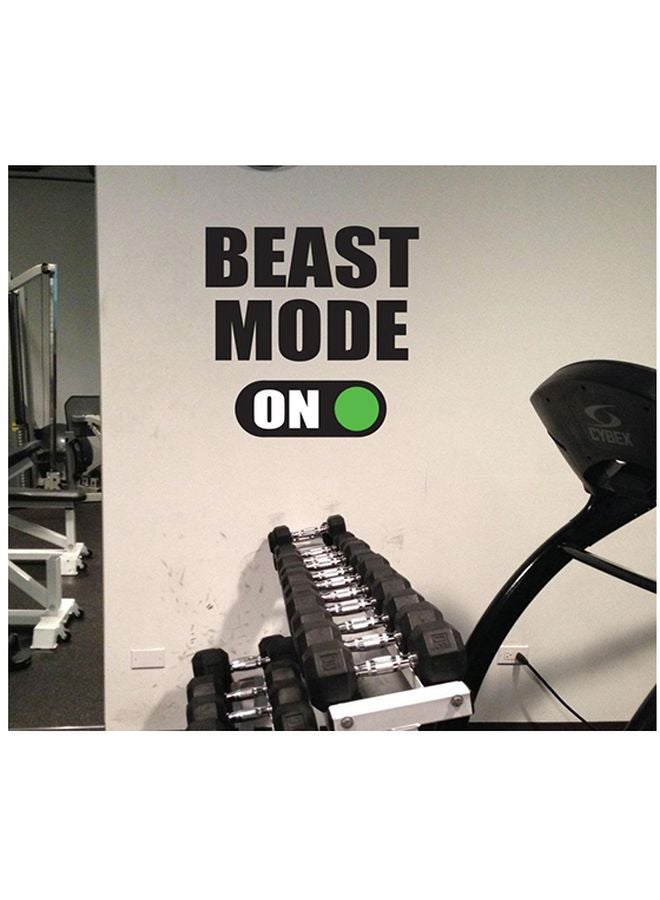 سبويل يور وول ملصق جداري بطبعة اقتباس "Beast Mode" أسود/ أخضر/ أبيض 40x40سم 