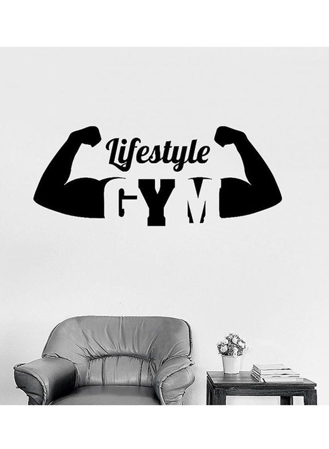 سبويل يور وول ملصق جداري بتصميم عن اللياقة البدنية وكلمة "Lifestyle" أسود/ أبيض 40x90سم 