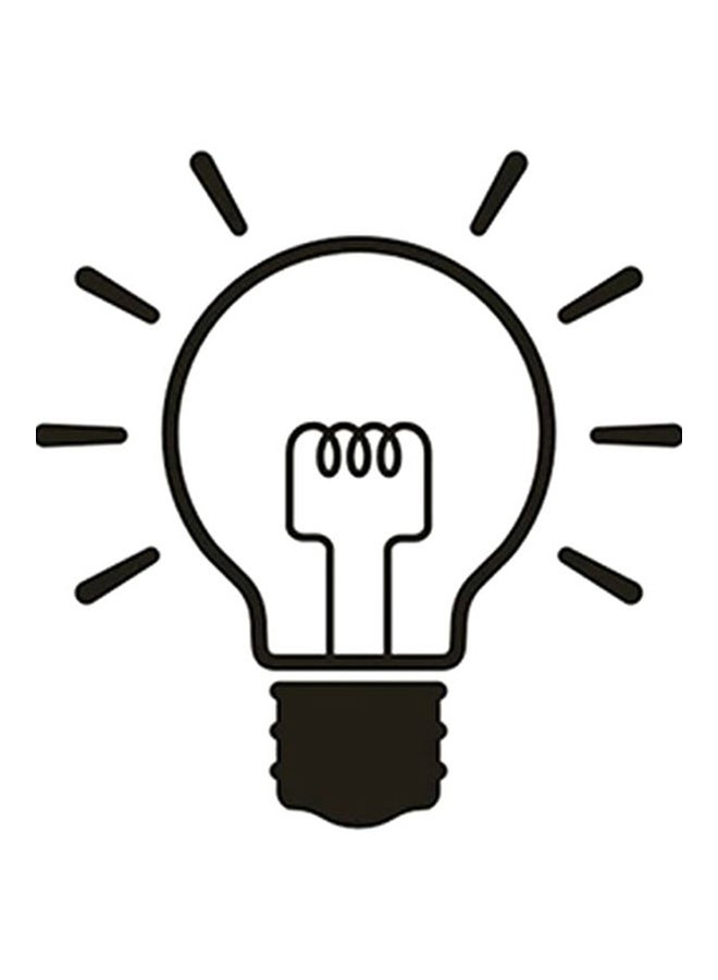 Decorative Light Bulb Wall Sticker Black 14x14centimeter