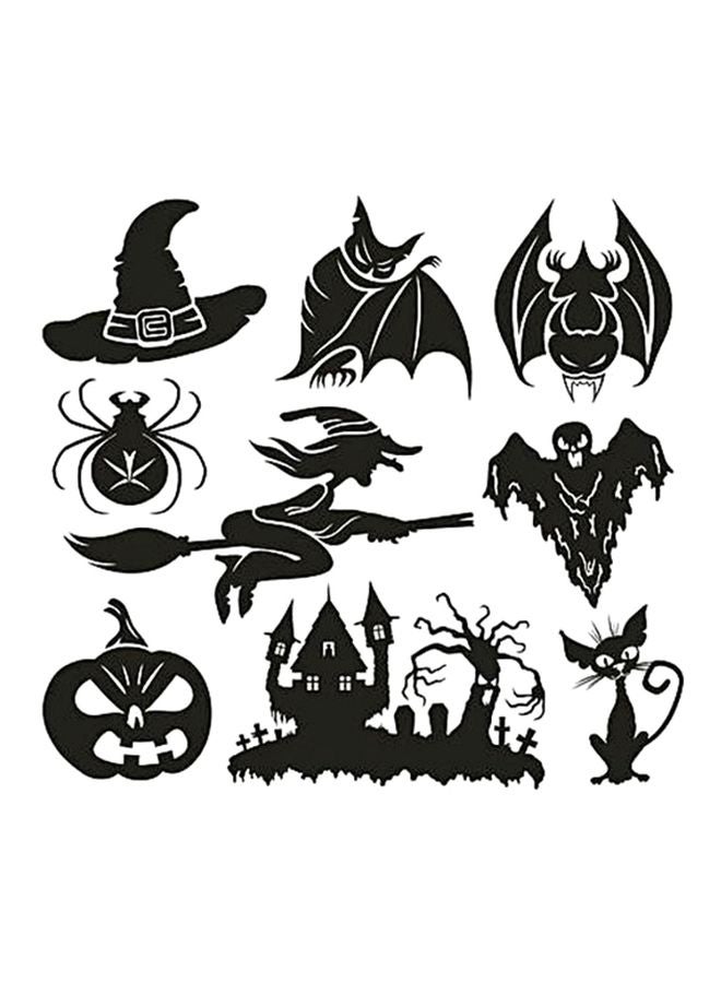 Halloween Series Printed Wall Sticker Black 58x54centimeter