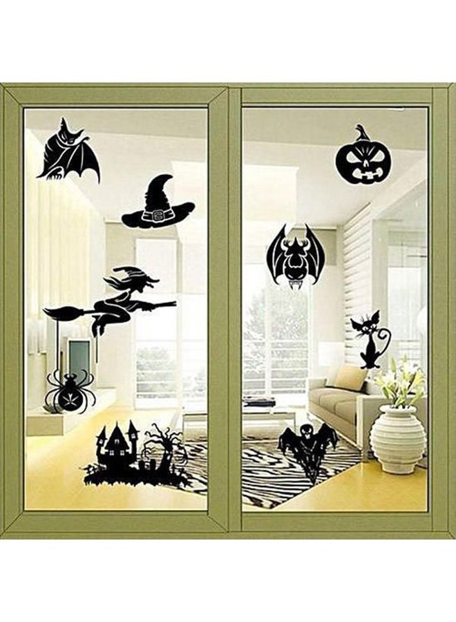 Halloween Series Printed Wall Sticker Black 58x54centimeter