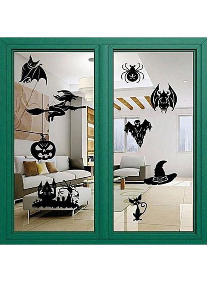 Halloween Series Printed Wall Sticker Black 58x54centimeter