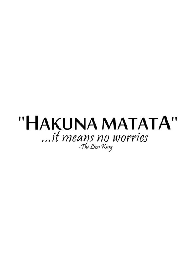 oem Decorative Hakuna Matata Printed Wall Sticker Black 57x13cm - Image 1