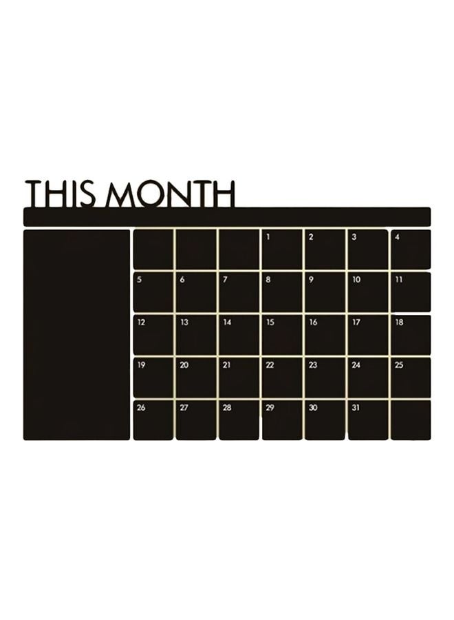 VAKIND Month Plan Calendar Chalkboard Printed Wall Sticker Black 60x90centimeter  - Image 1