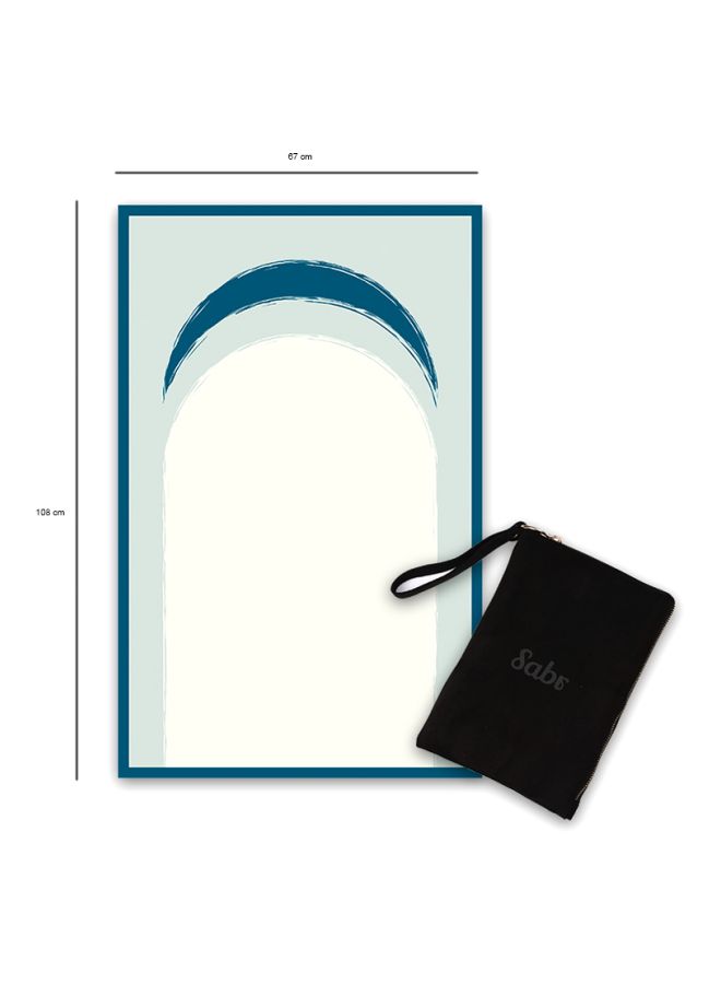 Sabr - Zarqa Compact Foldable Prayer Mat Blue/Grey/White 67x108centimeter - Image 1