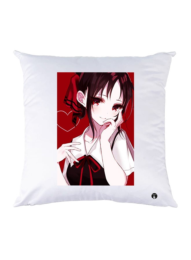 غطاء وسادة مطبوع polyester أبيض 30x30سم