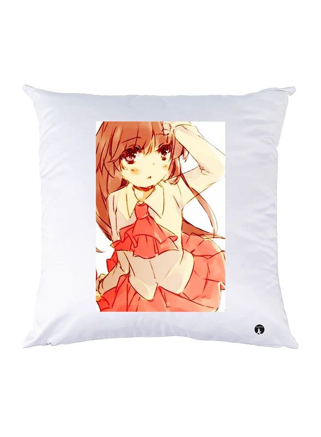 غطاء وسادة مطبوع polyester أبيض 30x30سم