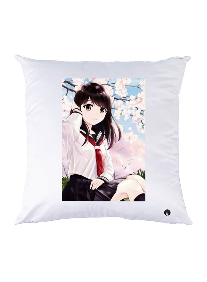 Printed Pillow Case polyester White 30x30cm