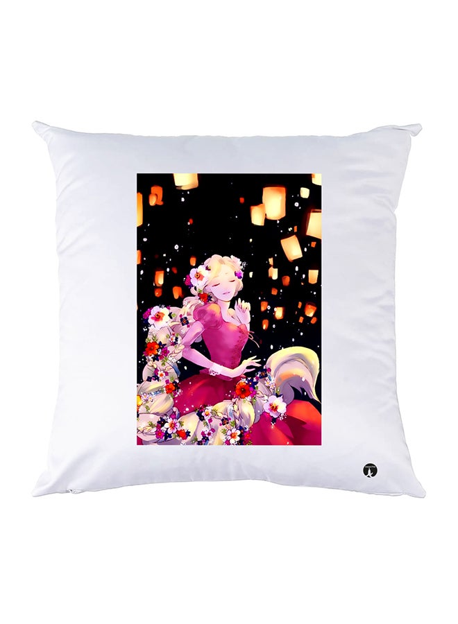 غطاء وسادة مطبوع polyester أبيض 30x30سم