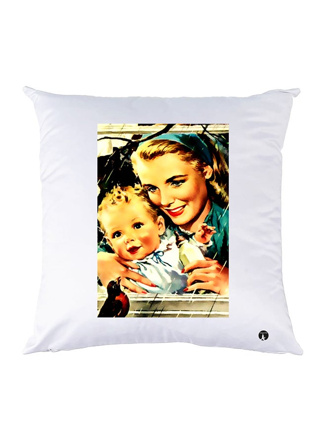 بي بي غطاء وسادة مطبوع بوليستر أبيض 30x30سم