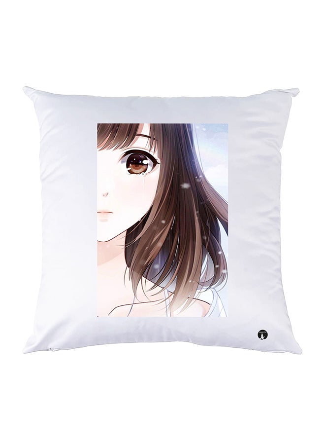 Printed Pillow Case polyester White 30x30cm