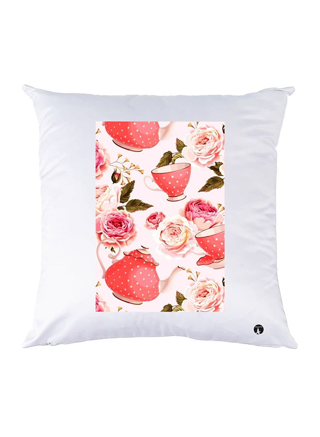 غطاء وسادة مطبوع polyester أبيض 30x30سم