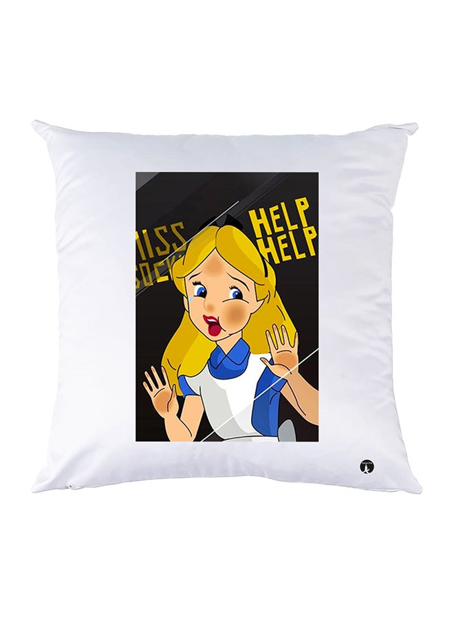 غطاء وسادة مطبوع polyester أبيض 30x30سم