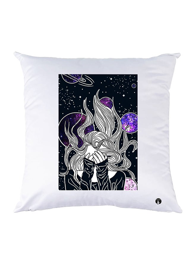 غطاء وسادة مطبوع بوليستر أبيض 30x30سم