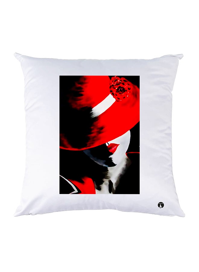 غطاء وسادة مطبوع polyester أبيض 30x30سم