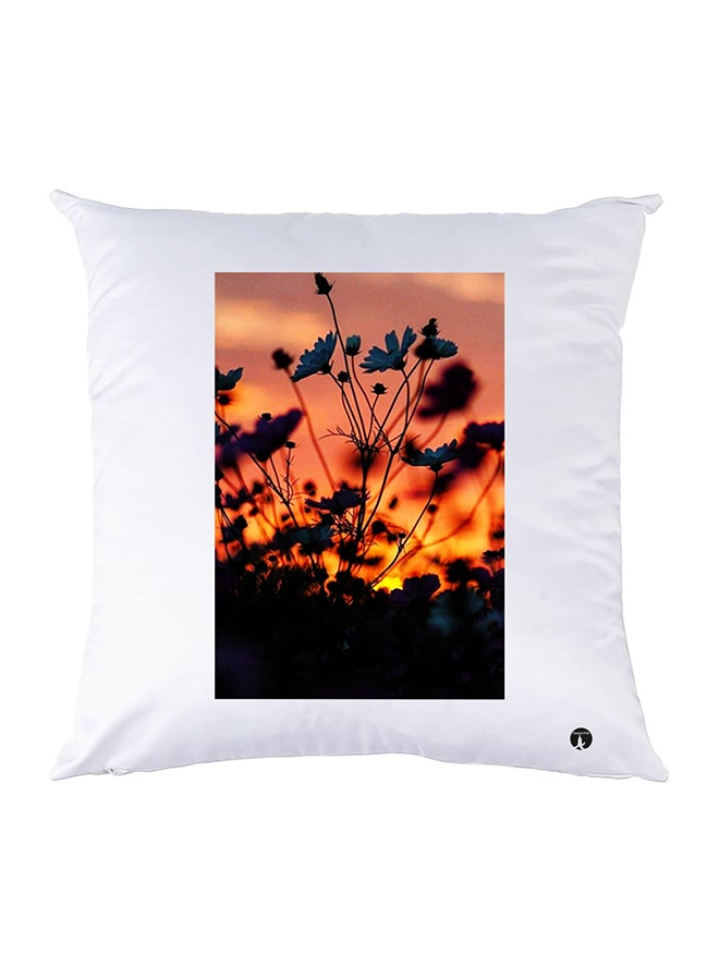 غطاء وسادة مطبوع polyester أبيض 30x30سم