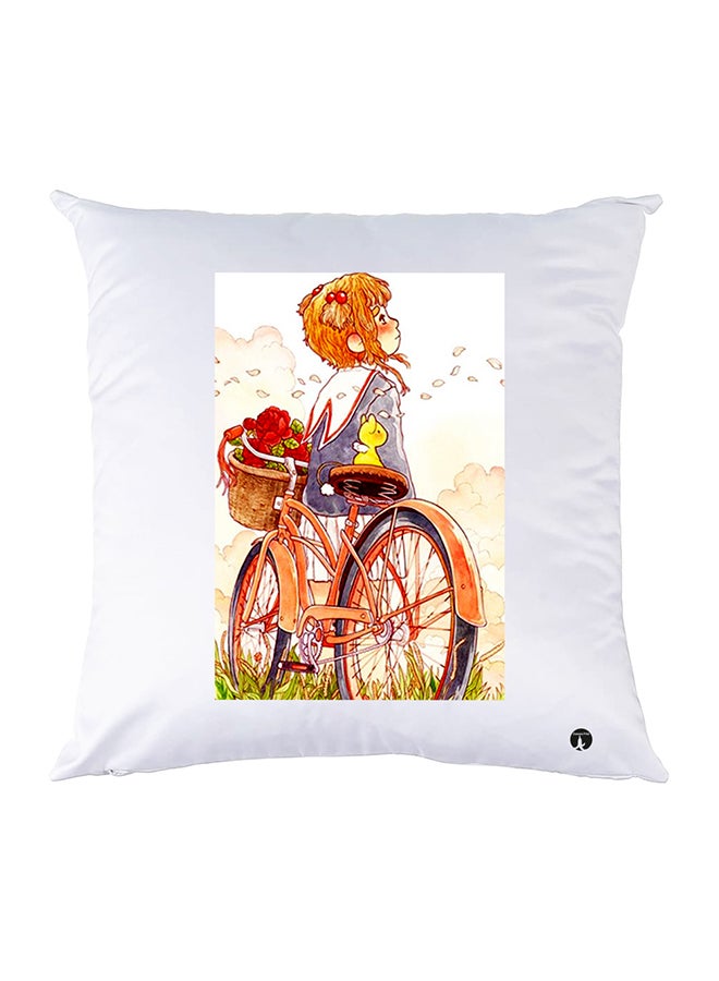 وسادة مزيّنة بنقشة مطبوعة polyester أبيض 30x30سم