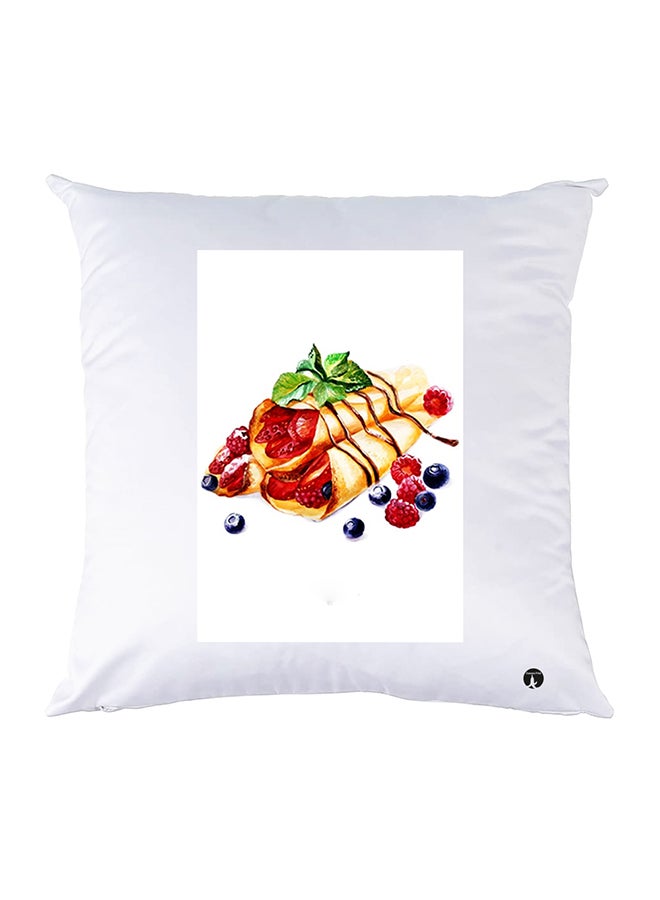 غطاء وسادة مطبوع polyester أبيض 30x30سم