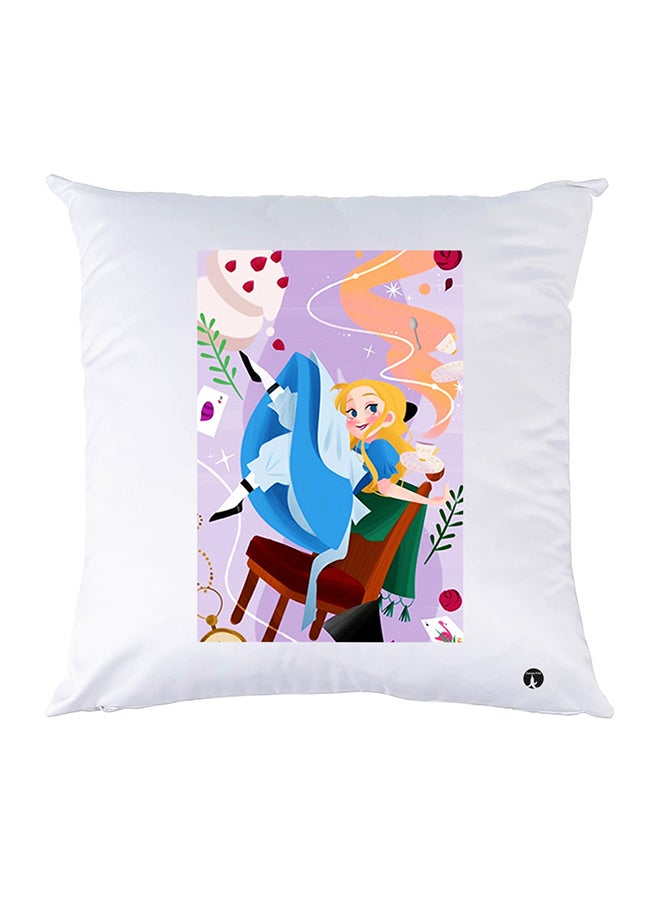 غطاء وسادة مطبوع polyester أبيض 30x30سم