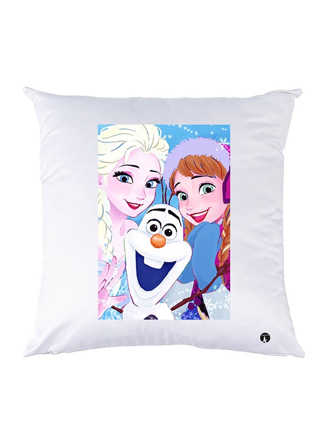 غطاء وسادة مطبوع polyester أبيض 30x30سم