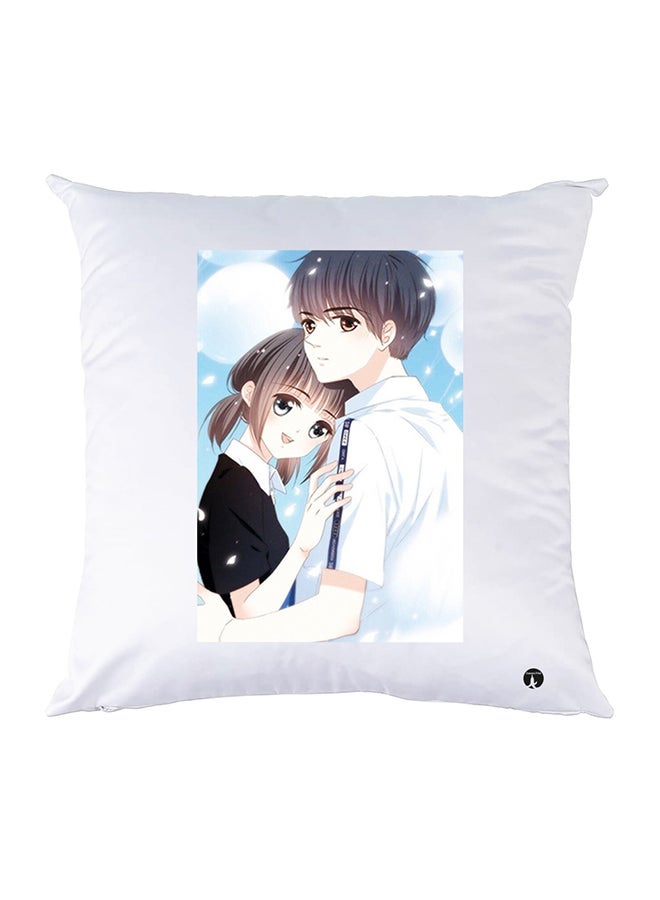 غطاء وسادة مطبوع polyester أبيض 30x30سم