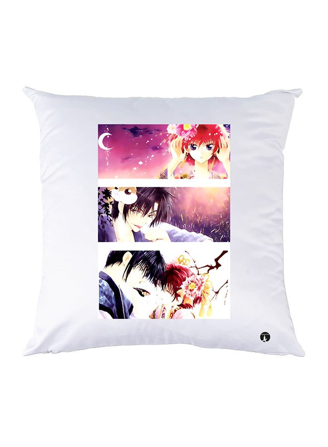Printed Pillow Case Polyester White 30x30cm