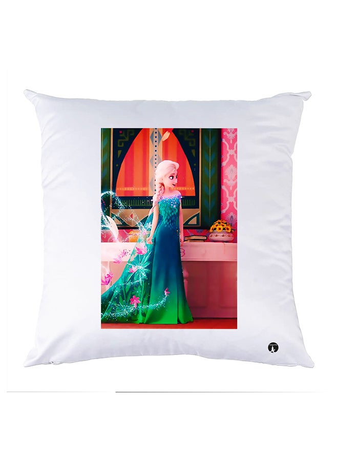 غطاء وسادة مطبوع polyester أبيض 30x30سم