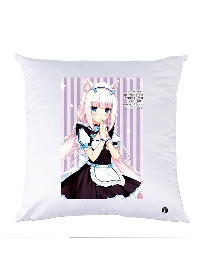 غطاء وسادة مطبوع polyester أبيض 30x30سم