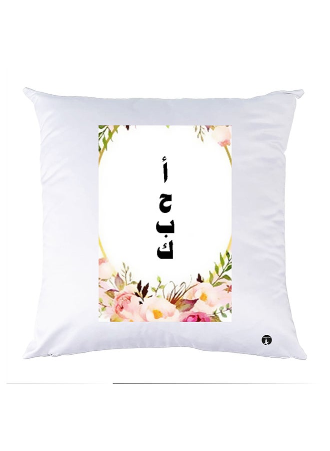 غطاء وسادة مطبوع polyester أبيض 30x30سم