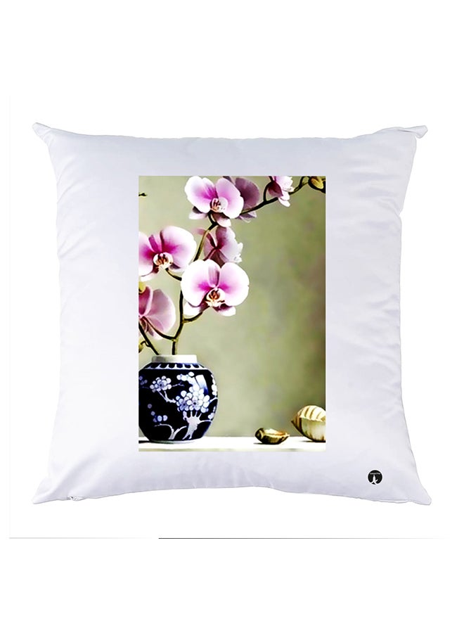 غطاء وسادة مطبوع polyester أبيض 30x30سم