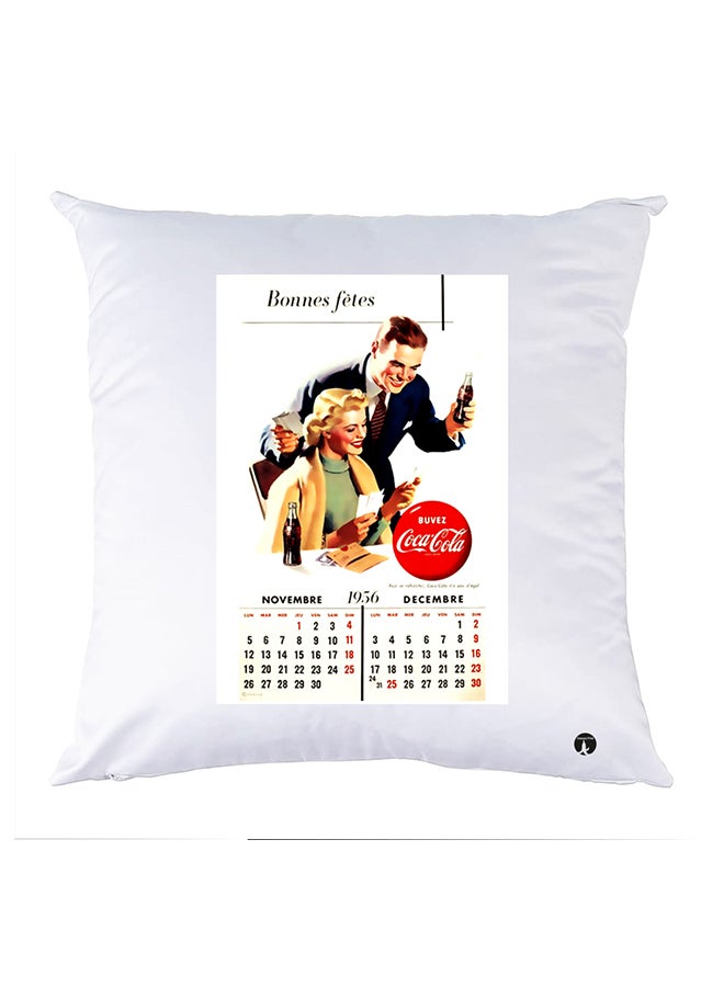 غطاء وسادة مطبوع polyester أبيض 30x30سم