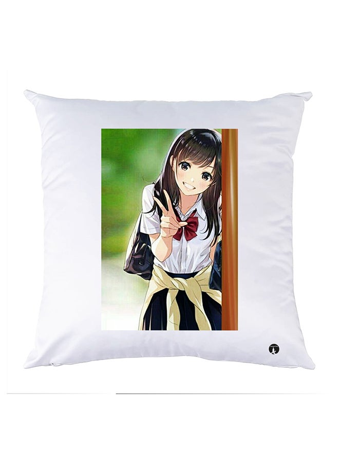 Printed Pillow Polyester White 30x30cm