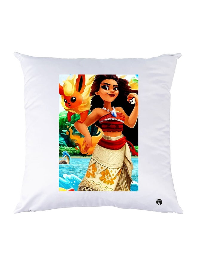 غطاء وسادة مطبوع polyester أبيض 30x30سم